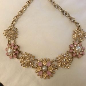 Pale pink & gold necklace